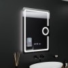 Oglinda LED Rectangulara, 60x80cm, Eclat MotionGlow Marcello, Ceas &amp; Termometru, Sistem Dezaburire, Lupa Cosmetica, Dimabila ModernLight Concept