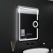 Oglinda LED Rectangulara, 60x80cm, Eclat MotionGlow Marcello, Ceas &amp; Termometru, Sistem Dezaburire, Lupa Cosmetica, Dimabila ModernLight Concept