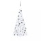 Gossi jumatate brad craciun pre-iluminat cu set globuri, alb, 240 cm