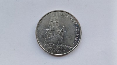 Norvegia-5 Kroner 1996-100 de ani ai Expediției Polare Norvegiene a lui Nansen foto