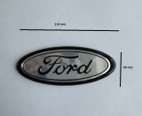 Emblema Auto Ford 114mm Gri Plastic Silicon Logo Fata Spate Capota Portbagaj