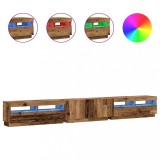 Cumpara ieftin Dulap TV cu lumini LED lemn vechi 300x35x40 cm lemn prelucrat