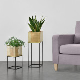 Suport flori Juprelle 2 bucati masuri diferite metal negru/auriu [en.casa] HausGarden Leisure