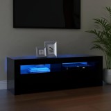 vidaXL Comodă TV cu lumini LED, negru, 120x35x40 cm