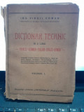 Dictionar tehnic in 5 limbi (francez, german, italian, englez, roman) - Virgil Coman vol.I