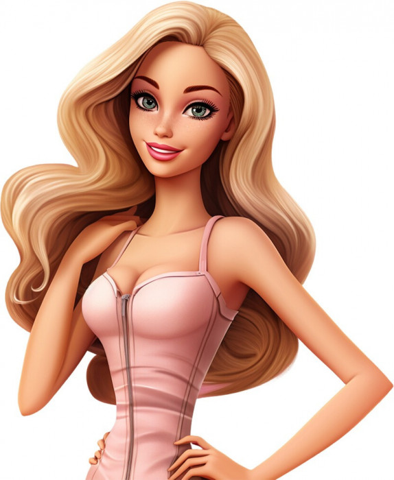 Sticker decorativ, Barbie, Roz, 73 cm, 8402ST-9