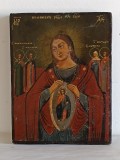 Icoana pe lemn, Maica Domnului Ajutatoare La Nastere, 26,3x20,4, 1650-1810