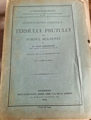 Ioan Simionescu - Constitutiunea Geologica a Termului Prutului din Nordul Moldovei