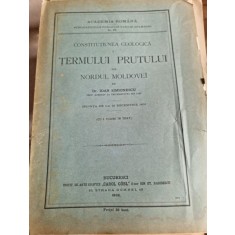 Ioan Simionescu - Constitutiunea Geologica a Termului Prutului din Nordul Moldovei