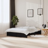 Cumpara ieftin Cadru de pat King Size, negru, 150x200 cm, lemn masiv