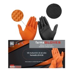 Cutie 50 Manusi nitril mecanic Diamond Strong Nitrile Orange M CNN49551 foto