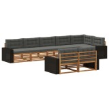 vidaXL Set de canapele de exterior cu pernă 8 pcs Natural și Antracit 3383515
