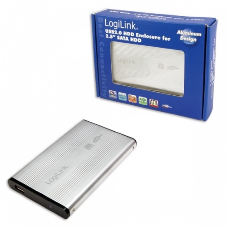 Rack Logilink extern UA0041A , 2.5 Inch , USB 2.0 , Aluminiu , Argintiu ...