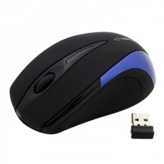 Mouse optic bluetooth 2.4 Ghz Esperanza Antares, iluminare led, 1000dpi, 3 butoane, negru/albastru