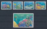 TUVALU-Viata marina-Corali-Colita si Serie complerta de 4 timbre nestampil MNH, Nestampilat