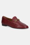 Nokwol mocasini de piele Gate culoarea bordo, cu toc plat, Gate