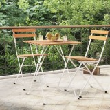 Masă de bistro pliabilă 55x54x71 cm lemn masiv de acacia &amp; oțel