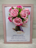 Rama A4 cu decorațiune de flori de săpun și text &quot;Căsătoria...&quot;, Simple
