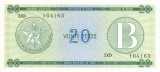 CUBA █ bancnota █ 20 Pesos █ 1985 █ P-FX9 █ Serie B █ UNC █ necirculata