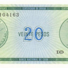 CUBA █ bancnota █ 20 Pesos █ 1985 █ P-FX9 █ Serie B █ UNC █ necirculata