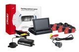 Set senzori de parcare AMiO TFT02 4,3 inch cu camera HD-308-LED, 4 senzori negri interiori, afisaj si asistent parcare pentru mers inapoi