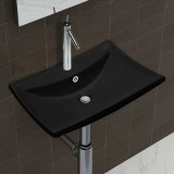 Chiuvetă Ceramică Dreptunghiular cu Gură de scurgere și pentru Robinet, vidaXL