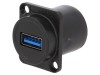 Adaptor USB 3.0 Switchcraft EHUSB3ACAB, Montare Panou, Soclu USB A Fata, Carcasa XLR, Negru
