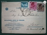 Regalitate Romania ,carte postala circulata,corepondenta financiar -comerciala Magazinele Unite de Fierarie ,avocat Eugen Vasiliu