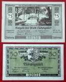 Germania lot 2 notgeld 50 + 75 pfennig 1922 Ludwigslust **