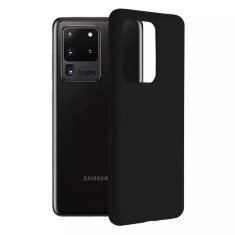 Husa Samsung Galaxy S20 Ultra Silicon Negru Slim Mat cu Microfibra SoftEdge