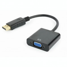 CABLU video GEMBIRD adaptor DisplayPort (T) la VGA (M) 10cm rezolutie maxima Full HD (1920 x 1080) la 60Hz negru &amp;amp;quot;A-DPM-VGAF-02&amp;amp;quot; foto