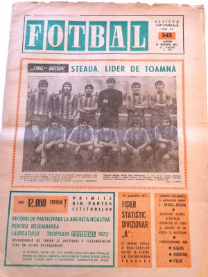 Revista &amp;quot;FOTBAL&amp;quot; 20.12.1972 (STEAUA Bucuresti) lipsesc 4 pagini foto