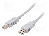 Cablu USB A mufa, USB B mufa, USB 2.0, lungime 2m, gri deschis, BQ CABLE - BQC-USB2AB/2