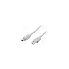 Cablu USB A mufa, USB B mufa, USB 2.0, lungime 2m, gri deschis, BQ CABLE - BQC-USB2AB/2