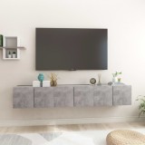 VidaXL Dulapuri TV suspendate, 3 buc., gri beton, 60x30x30 cm