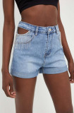 Cumpara ieftin Answear Lab pantaloni scurti jeans femei, neted, high waist