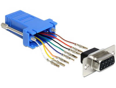 ADAPTER SUB-D 9 PIN BUCHSE &amp;gt; RJ45 BUCHSE MONTAGESATZ 65430 DELOCK foto