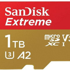 Card de memorie SanDisk Extreme MicroSDXC, 1TB, UHS-I U3, Clasa 10, V30 + Adaptor SD