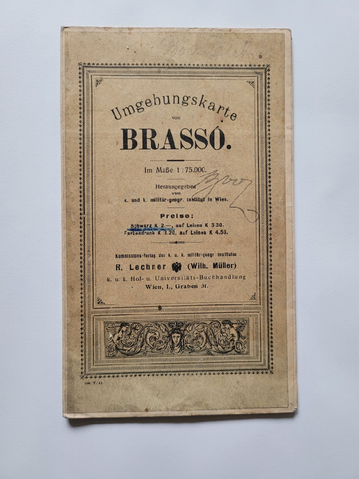 Rar Transilvania Plan Harta Brasov si imprejurimi, Brasso-Kronstadt 1879,  Viena!