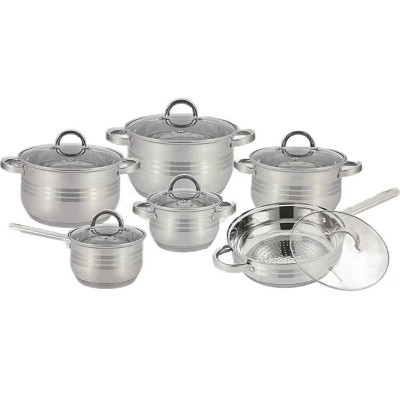 Set oale inox cu capac Kitchen Pro, 12 piese, 7 straturi foto