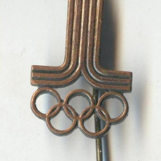 Insigna Olimpica a XXII Olimpiada Moscova Rusia 1980 Cercuri Olimpice