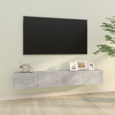 vidaXL Dulapuri TV perete 2 buc. gri beton 100x30x30 cm lemn compozit foto