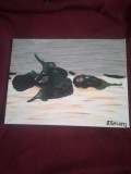 TABLOU PE PANZA CU SASIU NOU 30X40 CM VINETE PRET DOAR 20 LEI