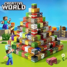 Set 90 Cuburi Magnetice Constructie 3D Copii, Tip Minecraft, Blocuri Magnetice Educative, Joc STEM Montessori, Piese Constructie, Dezvolta Creativitat