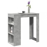 VidaXL Masă de bar cu raft, gri beton, 102x50x103,5 cm, lemn prelucrat
