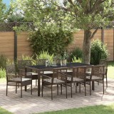Cumpara ieftin Set de masă pentru grădină 9 pcs Maro Rattan poli