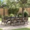 vidaXL Set de masă pentru grădină 9 pcs Maro Rattan poli 3334868