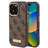 Husa pentru iPhone 16 Pro - Guess Hardcase 4G Logo Plate MagSafe (GUHMP16LU4GPRW) - Brown