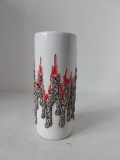 Vaza ceramica vintage FOHR Keramik West Germany, 301-15, anii 60-70, Fat-Lava, Mid-Century, 15cm inaltime x 5.5cm diametru