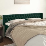 vidaXL Tăblie de pat cu aripioare verde &icirc;nchis 183x16x78/88 cm catifea 3119167